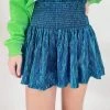 Queen Of Sparkles Wavy Swing Shorts in Teal - women