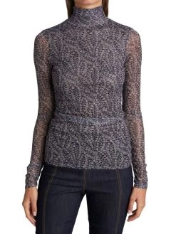 Cinq A Sept Bramble Turtleneck Top in Navy Blue - women