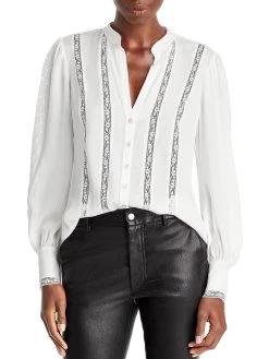 Cinq a Sept Dina Womens Silk Open slk Blouse