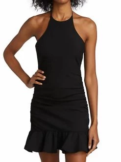 Cinq A Sept Willa Halter Cocktail Dress in Black - women