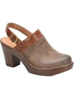 Born Vidar Womens Leather Slingback Clogs