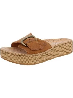Born Sloan Womens Suede Cork Slide Sandals