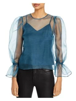 Cinq a Sept Mae Womens Silk Open Stitch Blouse