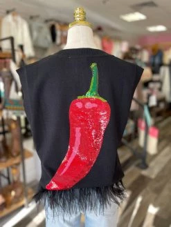 Queen Of Sparkles Caliente Feather Sweater Tank in Black - women -Paolita store 621e6dd3857a4cf5af9dc8787b1b8a37 ef7dcf9d 5f40 4450 a4d2 845da056a586 1080x