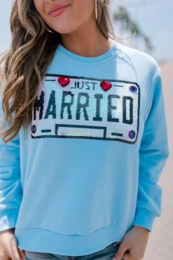 Queen Of Sparkles Just Married Sweatshirt in Powder Blue - women -Paolita store 7e6e4726abd24b3495d9d9919fb1f21a a5ba6b4a 3e0e 48f8 9471 a5c63ce033a9 1080x