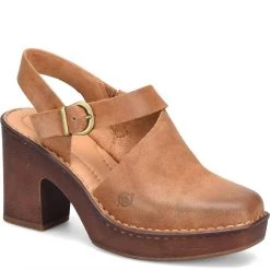 Born Devlyn Clogs in Tan Camel Distressed - women