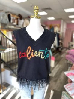 Queen Of Sparkles Caliente Feather Sweater Tank in Black - women -Paolita store 80cf7139c1104aeca97afab937094175 e4a76bf0 4e47 48c0 8bef fb9b66798ead 1080x