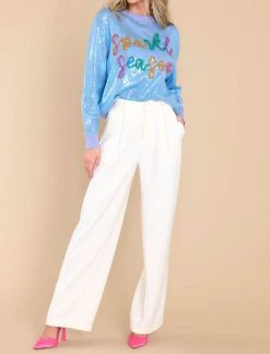 Queen Of Sparkles Sparkle Season Sweater in Periwinkle - women