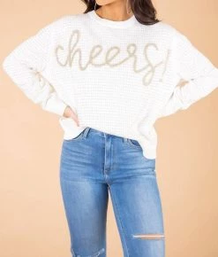 Queen Of Sparkles Rhinestone Cheers Sweater in Multi - women