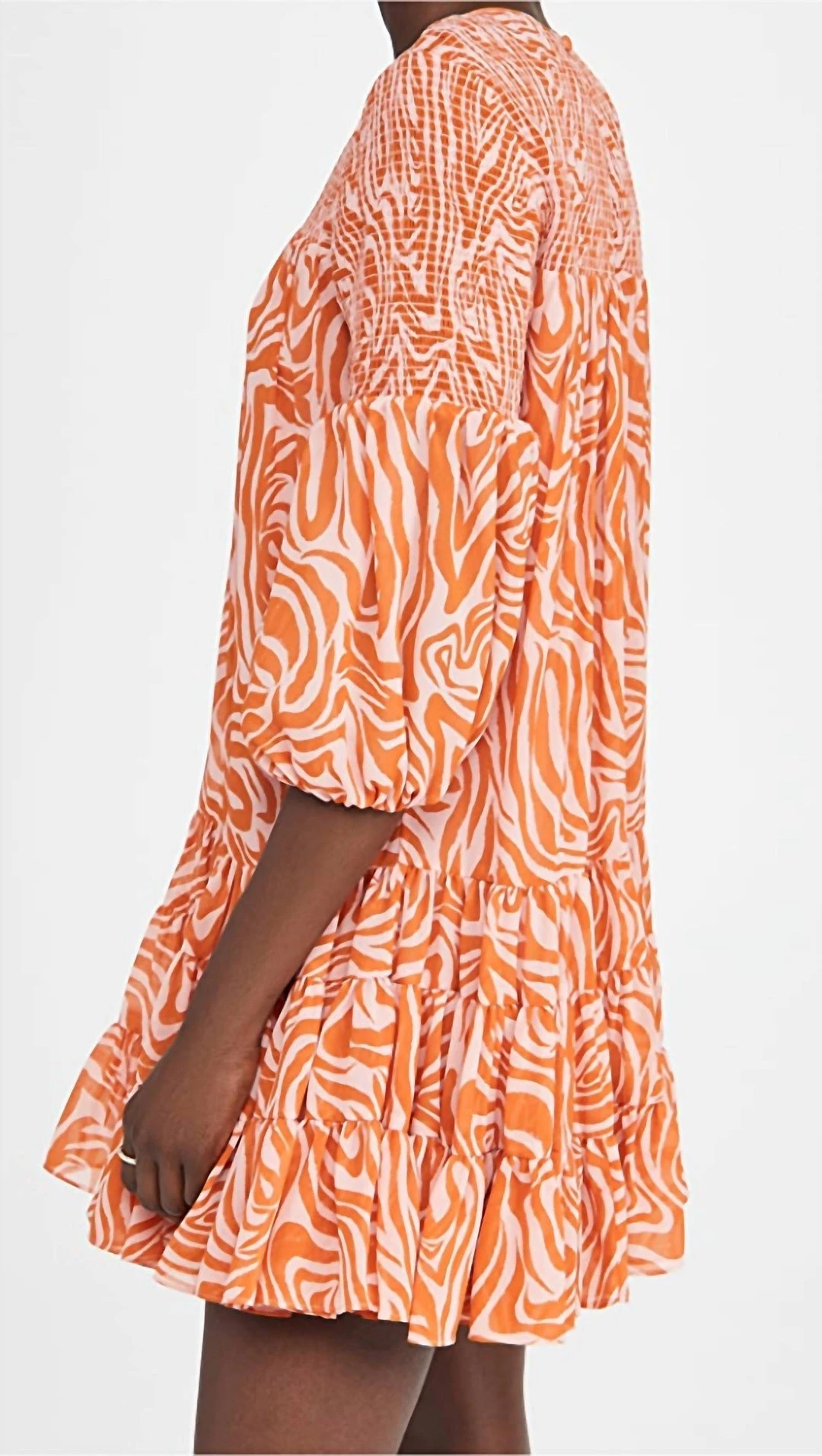 Cinq A Sept Billowed Ssleeve Rika Dress in Pink/Orange - women 4 Cinq A Sept Billowed Ssleeve Rika Dress in Pink/Orange - women - Image 2