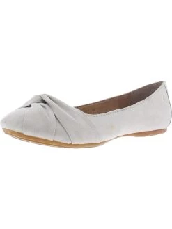 Born Lilly Womens Leather Knot-Front Ballet Flats