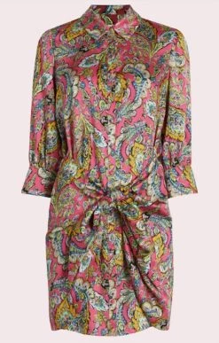 Cinq A Sept Three Quarter Sleeve Gaby Dress in Pink Multi - women