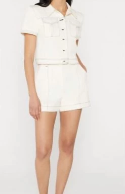 Cinq A Sept Galena Short in Gardenia/Black - women