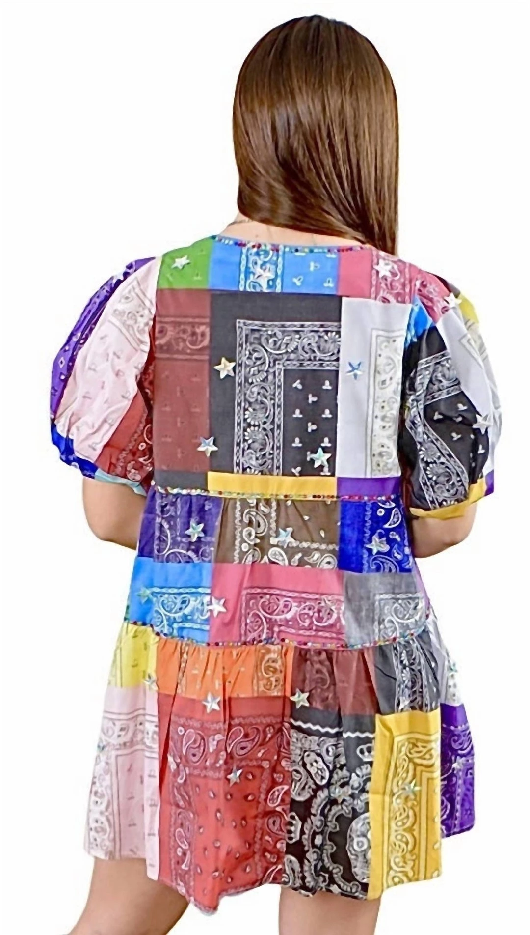 Queen Of Sparkles Bandana Cotton Dress in Rainbow - women 5 Queen Of Sparkles Bandana Cotton Dress in Rainbow - women - Image 3