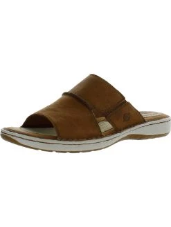 Born Flores Mens Leather Flat Slide Sandals